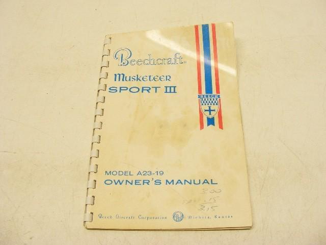 1966 beechcraft musketeer sport iii model a23-19 owners manual