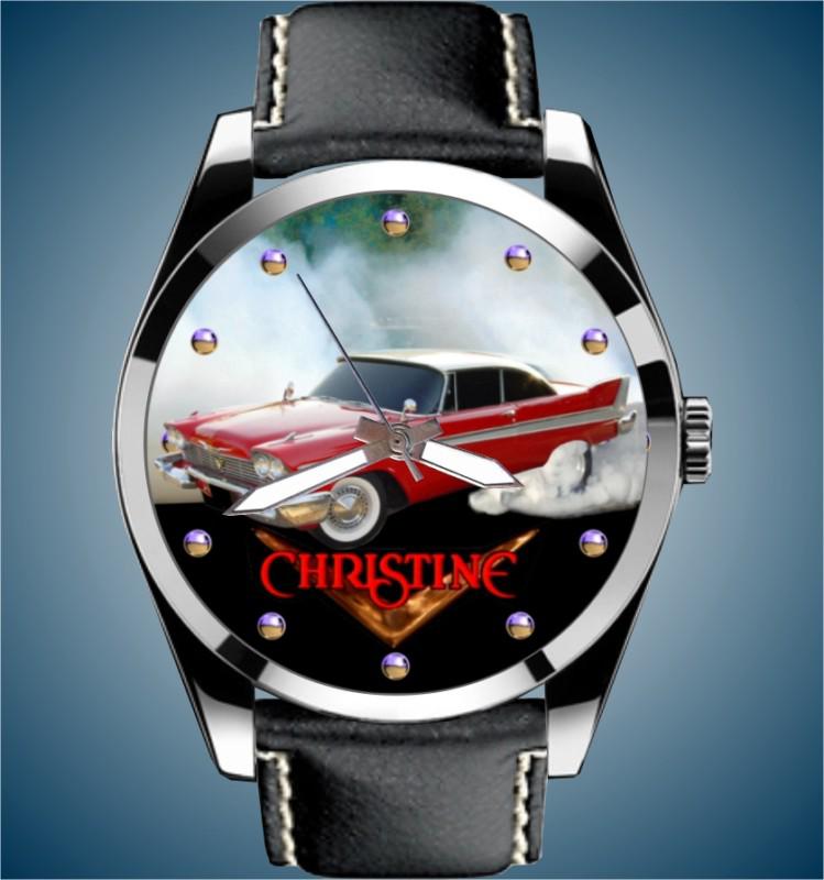 Christine movie 1958 red white plymouth fury smoken hot leather band watch  