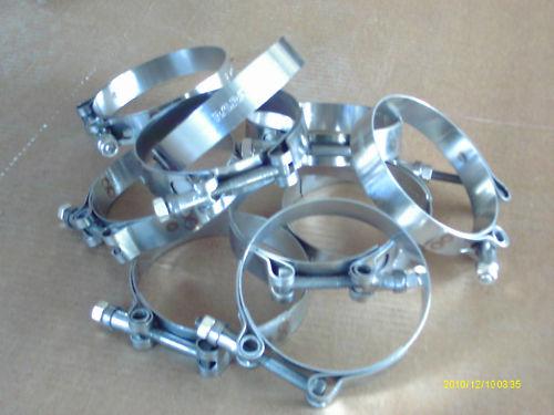 Lot of 10 r.g.ray 4" - 4-1/4" h/d stainless t-bolt band clamps