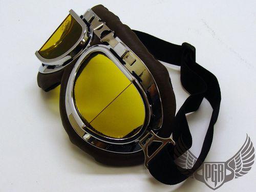MOTORCYCLE BIKER CHOPPERCRUISER HELMET AVIATOR PILOT GOGGLE CHROME, US $4.99, image 5