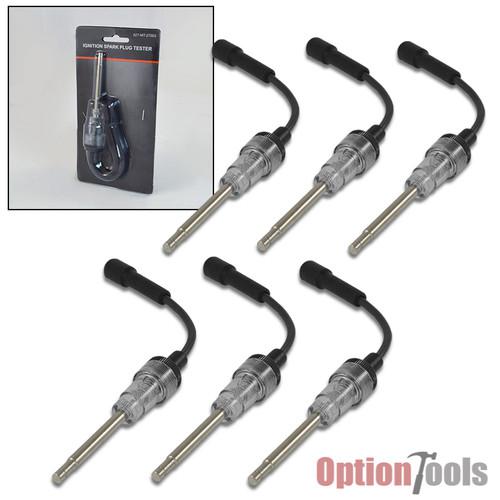 6pc ignition in-line spark tester plug automotive diagnostic checker spark plug