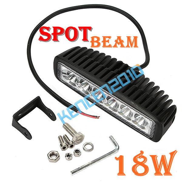 Ip67 18w led work light spot beam offroads driving lamp 4x4 4wd car boat truck 