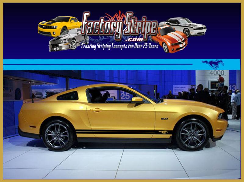 FORD MUSTANG PONY ROCKER PANEL SIDE DECALS FACTORY STRIPE 2005-2013, US $29.00, image 2