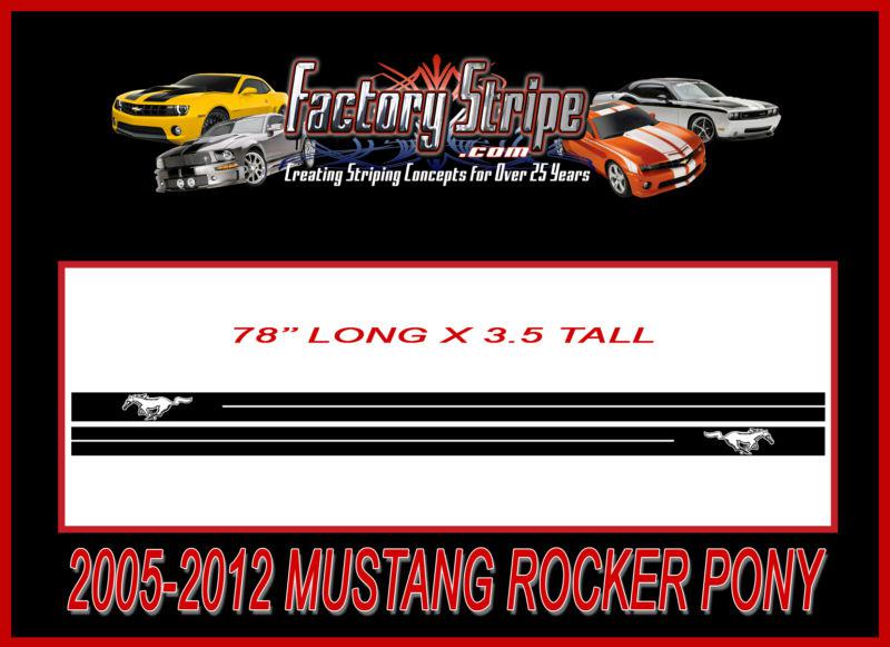 FORD MUSTANG PONY ROCKER PANEL SIDE DECALS FACTORY STRIPE 2005-2013, US $29.00, image 6