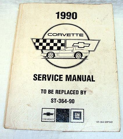 1990 chevrolet corvette preliminary factory service shop manual st-364-90