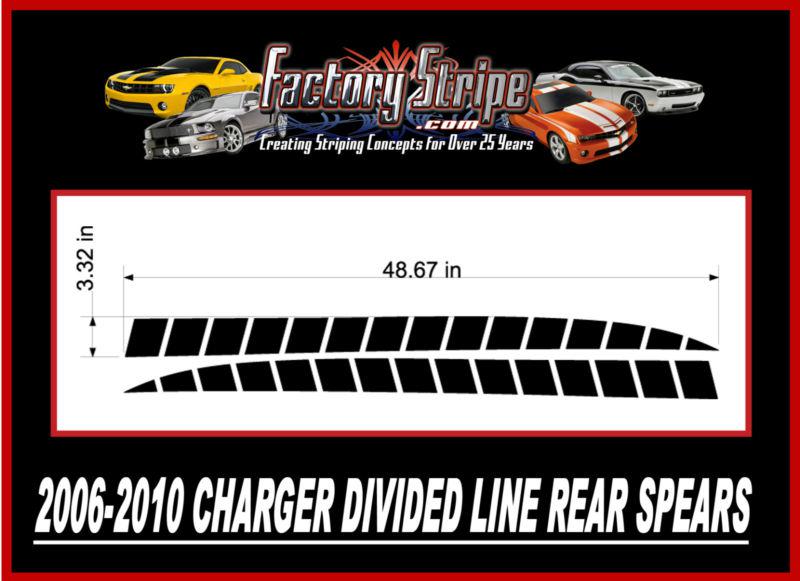 DODGE CHARGER REAR QUARTER DIVIDED LINE SPEARS DECALS FACTORY STRIPE 2006 2010, US $24.00, image 6