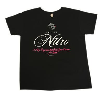 Pro drag t-shirt cotton black eau de nitro logo women's x-large each