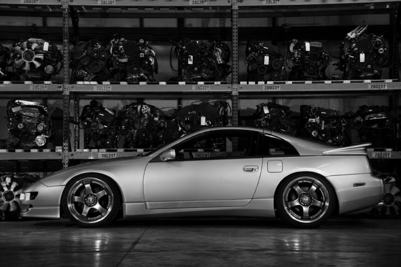 Nissan 300zx z32 on work wheels 2jz-gte hd poster b&w print multiple size
