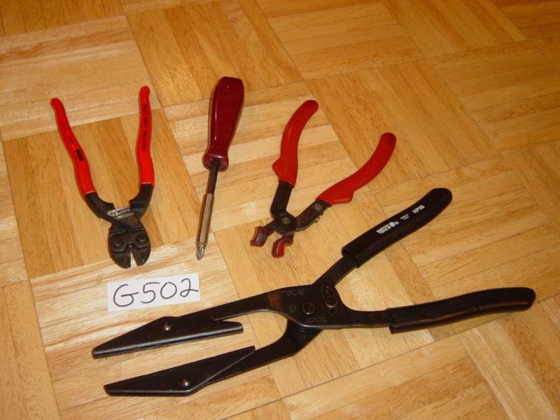 Matco tools 4 pc. heavy duty pinch off,lever action,spark plug pliers,bit driver