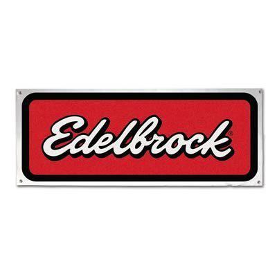 Edelbrock 0651 banner edelbrock logo red vinyl 96" length x 36" width each