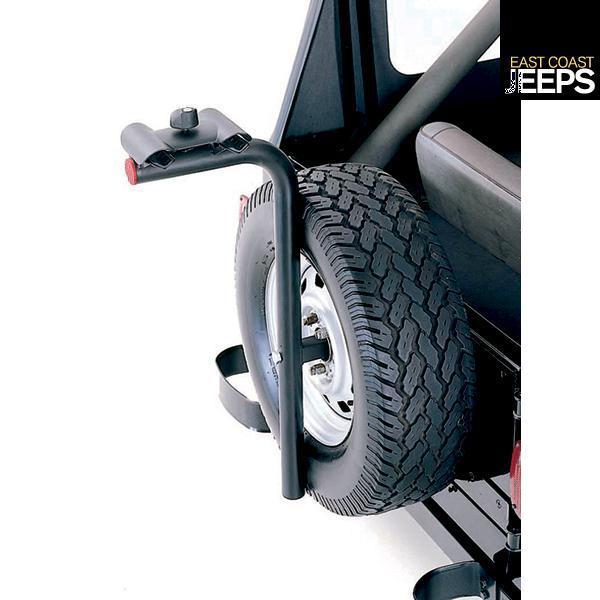 11237.10 rugged ridge spare tire bike rack carrier, by rugged ridge