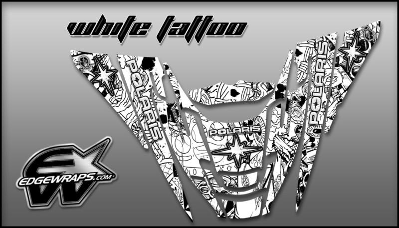 Polaris edge 02-10 rmk xc pro-x custom graphics -  white tattoo 