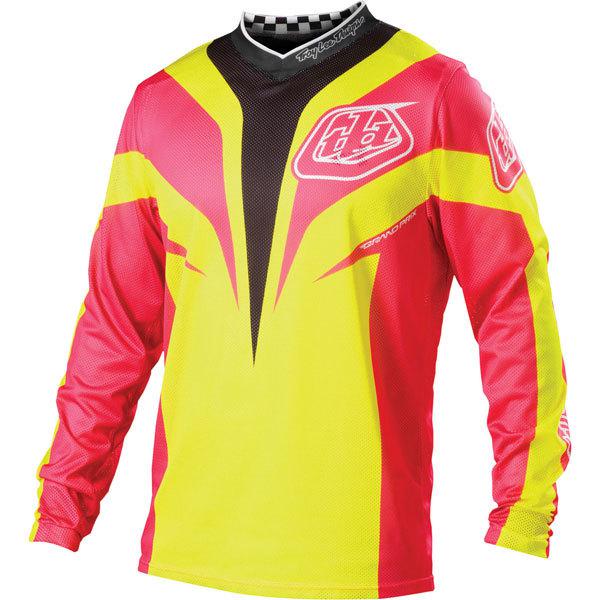 Yellow/pink xl troy lee designs gp air mirage youth vented jersey 2013 model