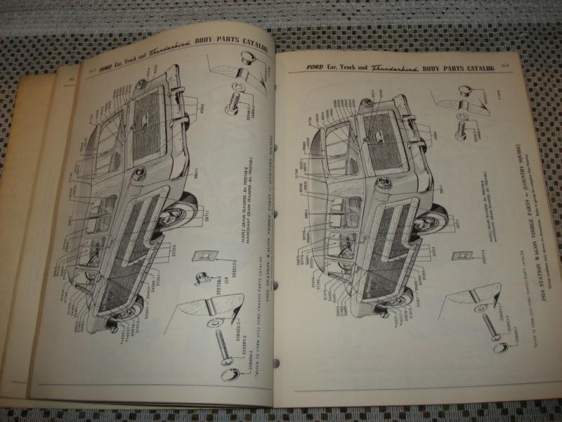 Purchase 19531955 FORD CAR & TRUCK THUNDERBIRD BODY PARTS CATALOG