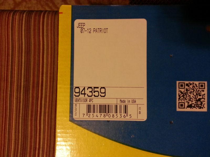 Avs 94359 07-13 jeep patriot front, rear wind deflectors smoke ventvisor