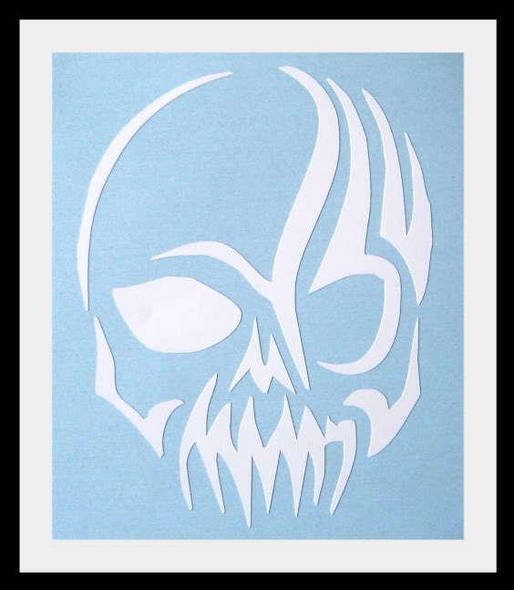 Tribal skull motorcycle skull 3m vinyl decal graphic