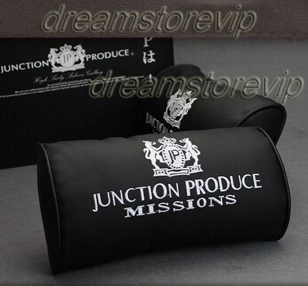New 2pcs auto jp junction produce vip style luxury pu car neck pillows headrest