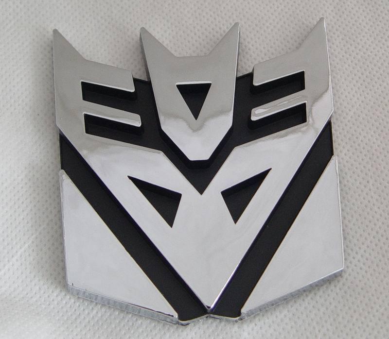 Wholesale bulk lot of 30 pcs 1" 3d decepticon car emblems reflective stikckers