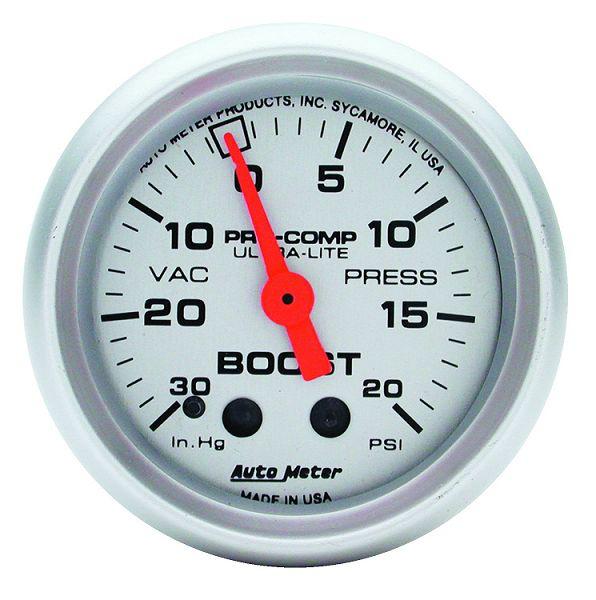 Auto meter 4301 ultra lite 2 1/16" mechanical boost/vacuum gauge 20 psi