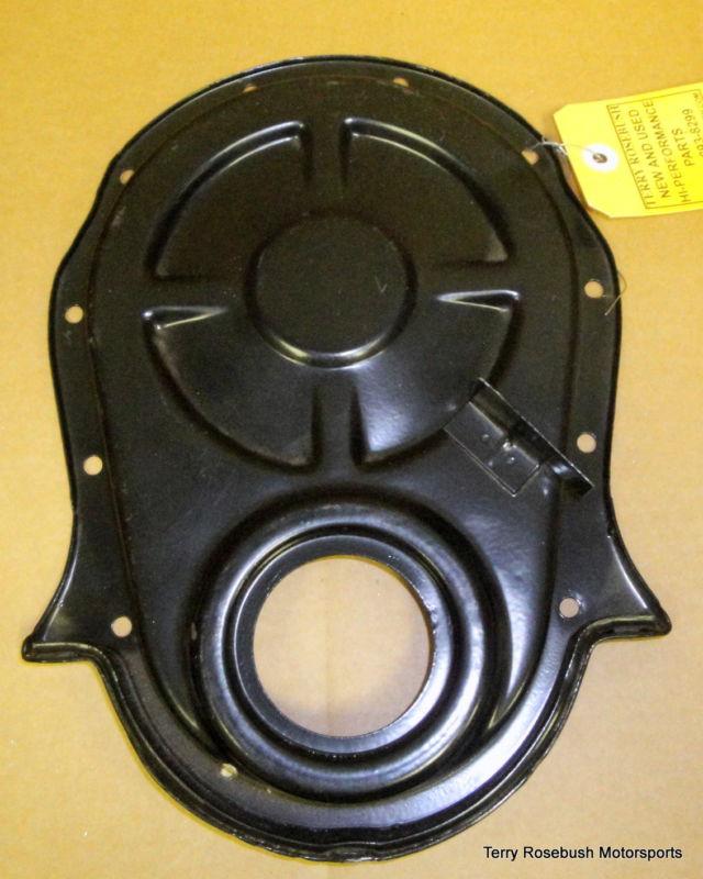 Gm used early factory, low hp bbc timing cover, no dowel hole, 