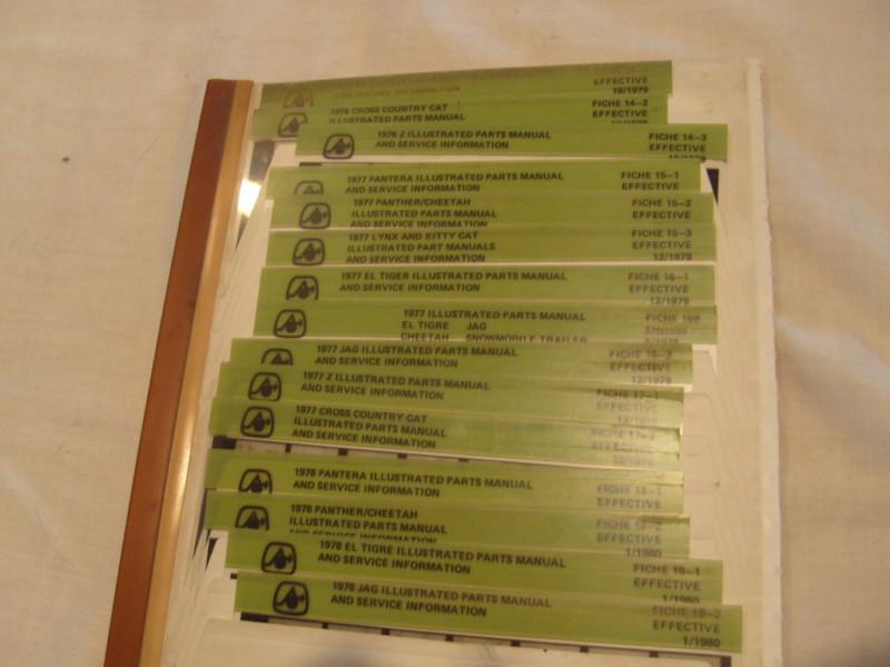 Buy Vintage Arctic Cat Snowmobile Microfiche Years 1968 To 1978 in Perrinton, Michigan, US, for