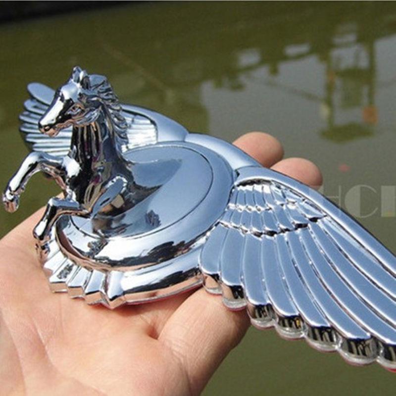 Universal horse car logo wing front cover metal hood ornament bonnet emblems