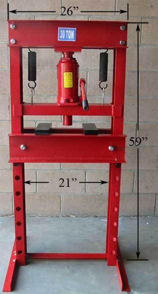 30 ton hydraulic shop press h-frame ball bearing remover - free shipping
