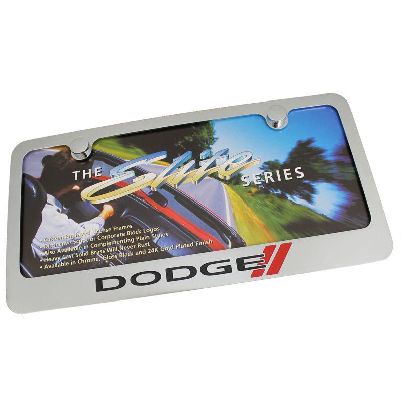 Buy Dodge New Logo Chrome Brass License Plate Frame in Aurora, Illinois