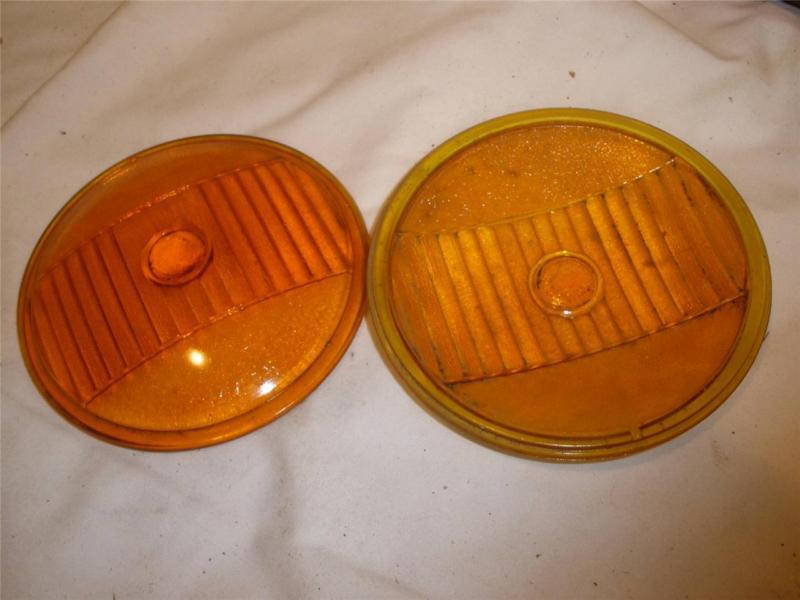 Amber 5" glass lens, ford police car, fire truck ,ambulance ratrod pair