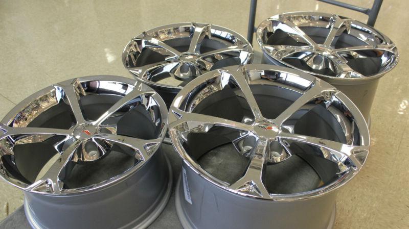 NEW GM OEM Chrome Grand Sport Corvette Wheels Rims 2006-2013 C6 Z06 ZO6 Size LS3, US $899.00, image 3