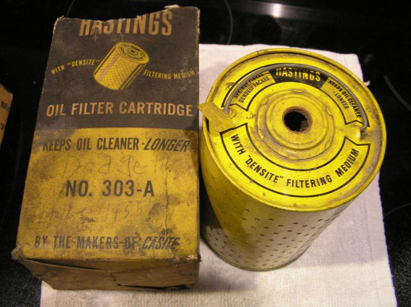 Nos vintage hasting 303-a oil filter, x's w/mopar mp90 massey tractor 17429a 