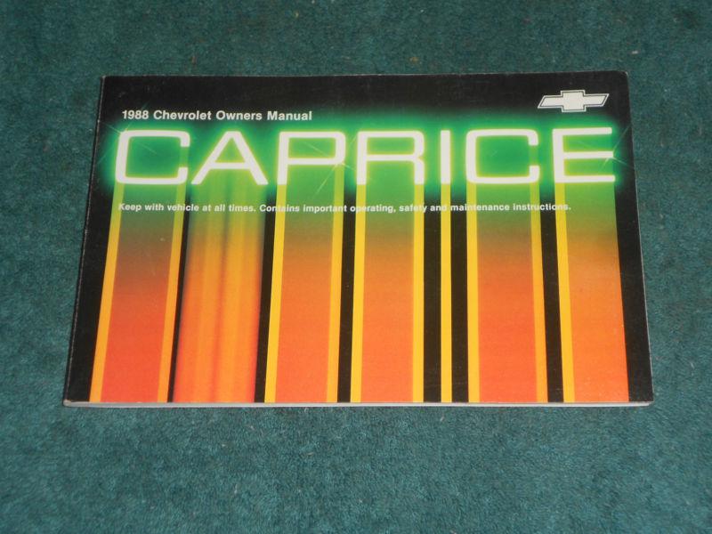 Buy 1988 CHEVROLET CAPRICE OWNERS MANUAL / ORIGINAL GUIDE BOOK! in
