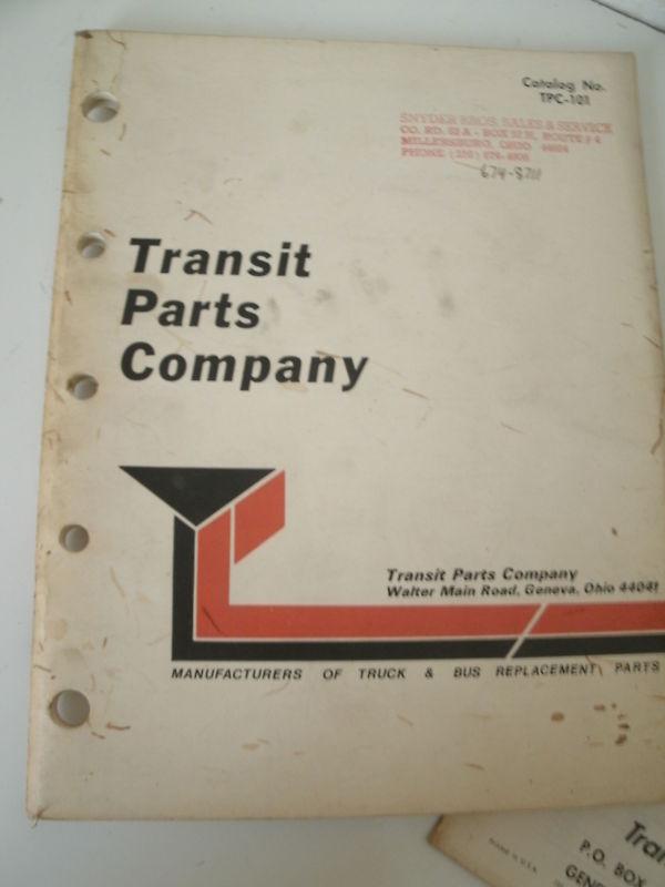 1975 Transit Parts Company TRUCK & BUS Replacement Parts Catalog No. TPC-101, US $19.99, image 2