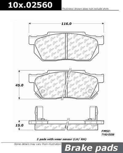 Centric 100.02560 brake pad or shoe, front-oe formula brake pads