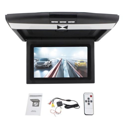 New black 10.1&#039;&#039; top hd overhead flip down roof mount monitor 2-av input remote