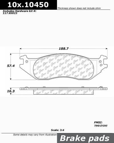 Centric 106.10450 brake pad or shoe, front