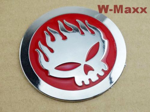 Metal flame skull emblem decal haryley touring sporster softail dyna tank custom
