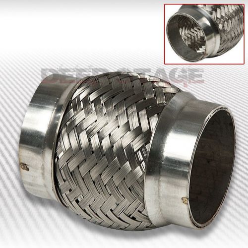 2.5"x 4"stainless steel double braided 2.25"flex pipe exhaust manifold adaptor