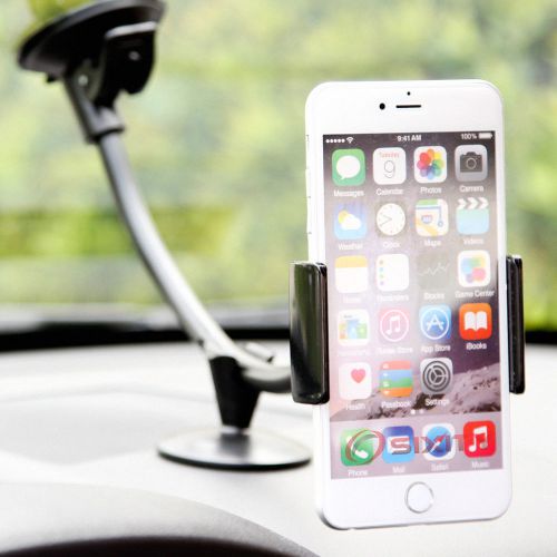 Windshield suction cup phone mount for apple iphone 6 plus 6s plus gooseneck ij