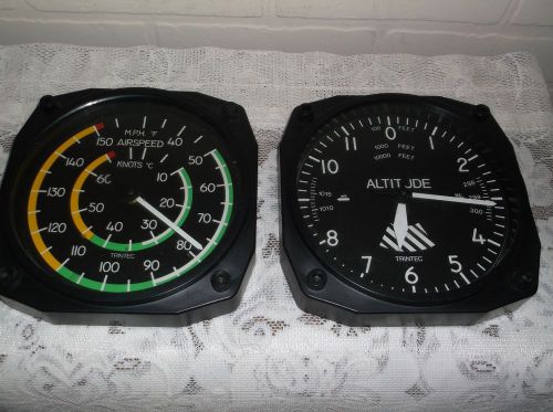 Trintec wall  altimeter clock and airspeed temperature thermometer guage