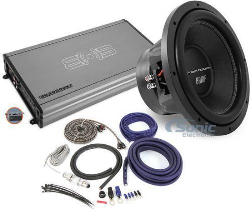 Power acoustik/belva 1800w amplified bass bundle: 12" bamf sub + mono amp &amp; kit