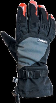 Hmk union long snowmobile gloves gray/orange