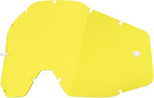 100% motorcycle lens racecraft / accuri adult fitment yellow lens 51001-004-02