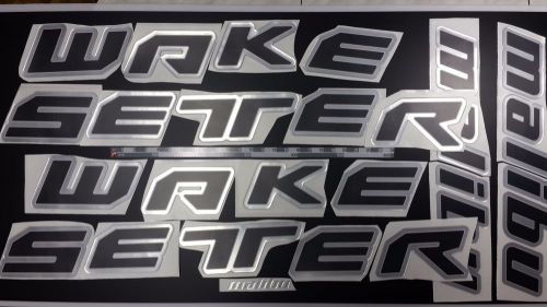 Malibu wakesetter boat emblem 77.7" stickers set black chrome - adesivi barca -