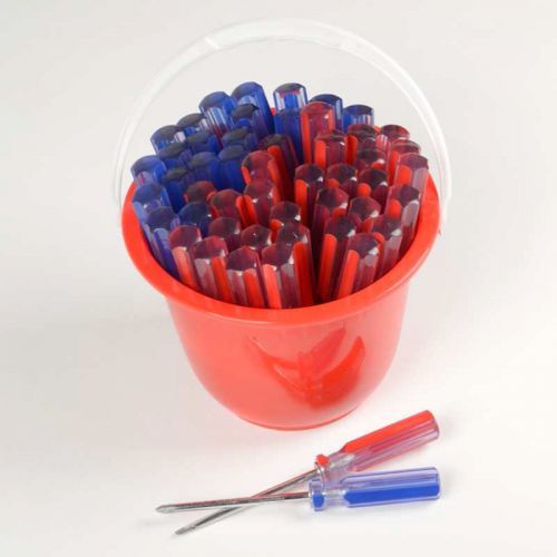 Wholesale lot of 50 pc line screwdrivers bucket flat phillips tools magnetic tip