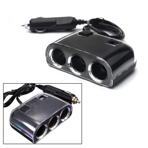 Buy Car Cigarette Lighter 3 Sockets Splitter Charger DC Power Adapter 2