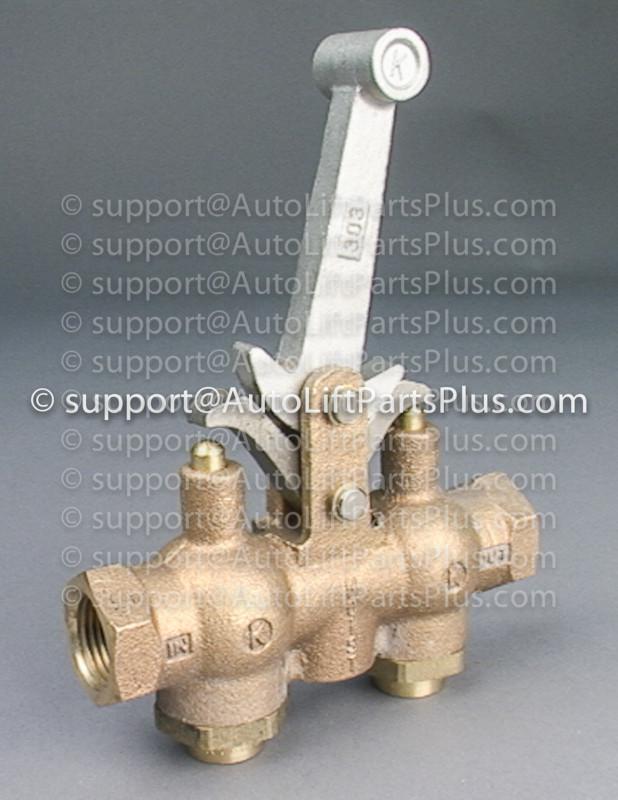 Non-locking air control valve for in-ground auto lifts - single post lift 
