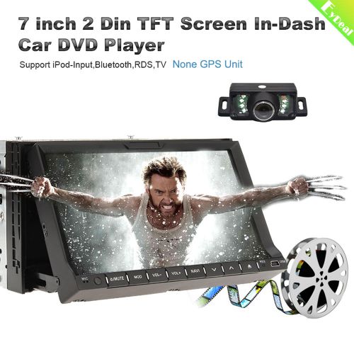 Double 2din in dash deck car dvd radio player 7" touch bt tv ipod stereo+ cam