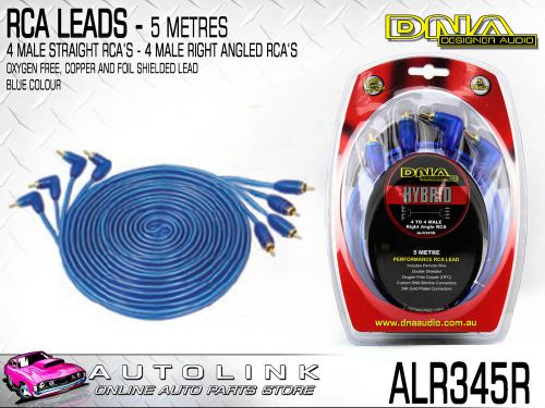 Dna 5 metre hybrid rca lead - 4 straight to 4 right angle connectors ( blue )