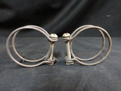 (2) vintage 1930&#039;s 40&#039;s 50&#039;s * nos * wire grip hose 1-1/2&#034; clamps * ford * chevy